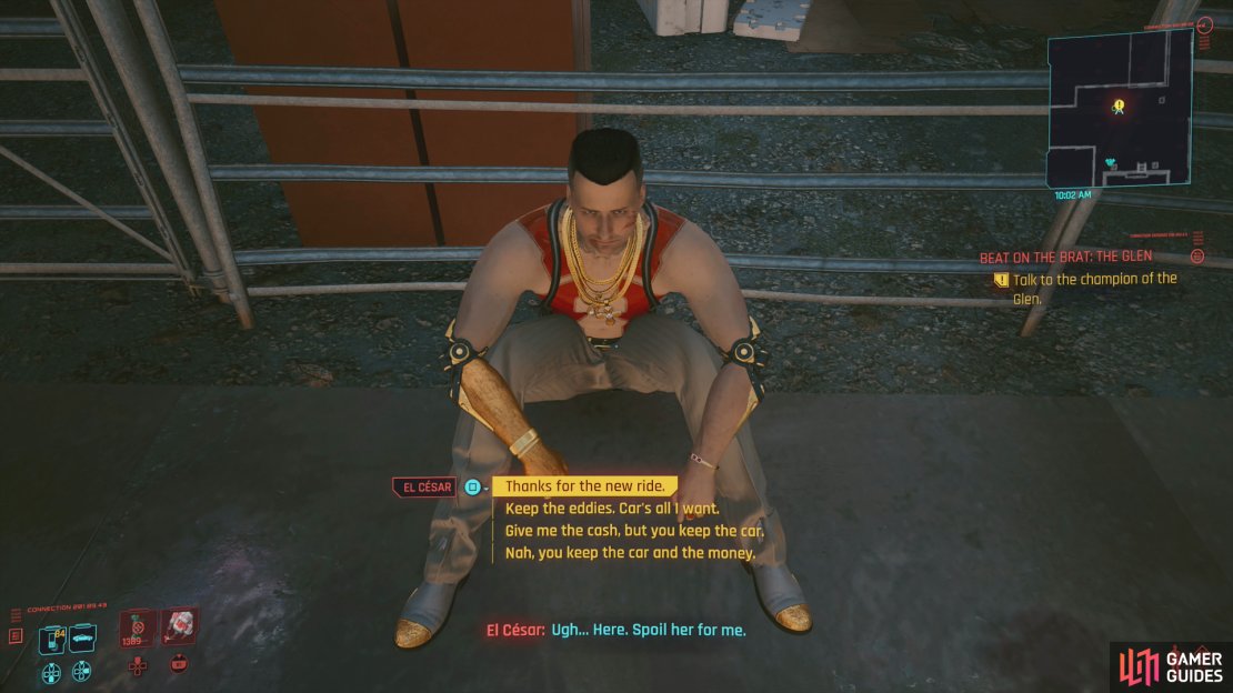 After the fight, you can take everything you&rsquo;re due, or leave Cesar with the eddies, his car, or both.