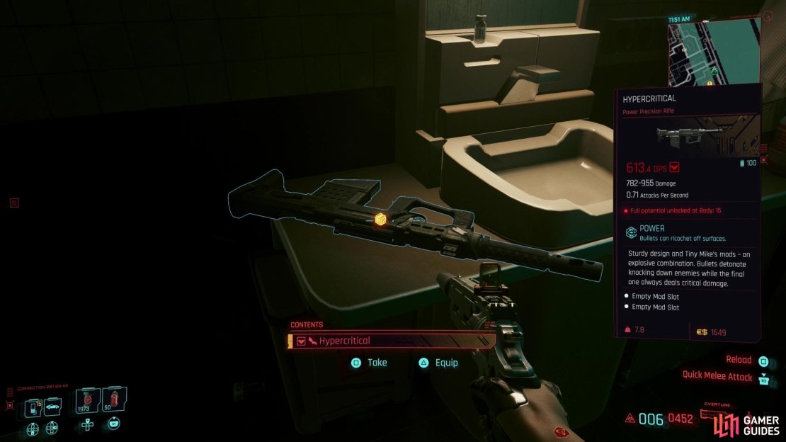 You&rsquo;ll find Hypercritical - a potent sniper rifle - during the Gig &ldquo;Concrete Cage Trap&rdquo;.