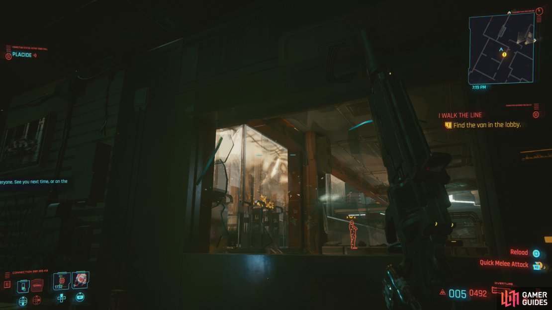 You can go through the door, or make your life a bit easier by shooting out a window with a silenced weapon.