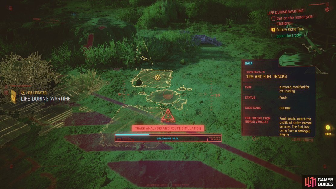 Scan some tracks near the crash site,
