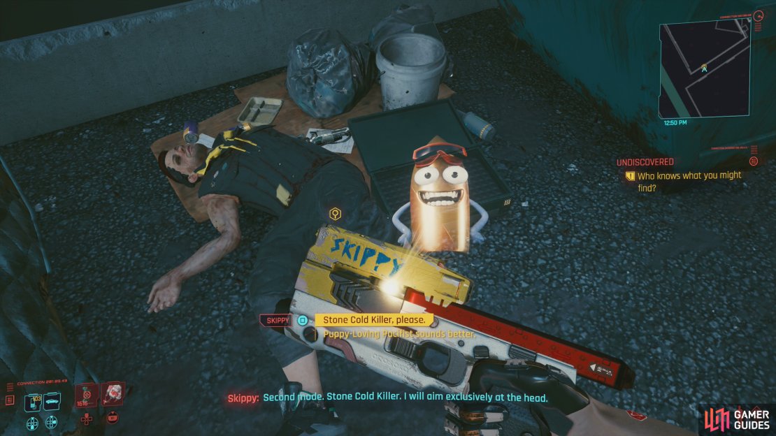 When you pick up Skippy, select a firing mode,