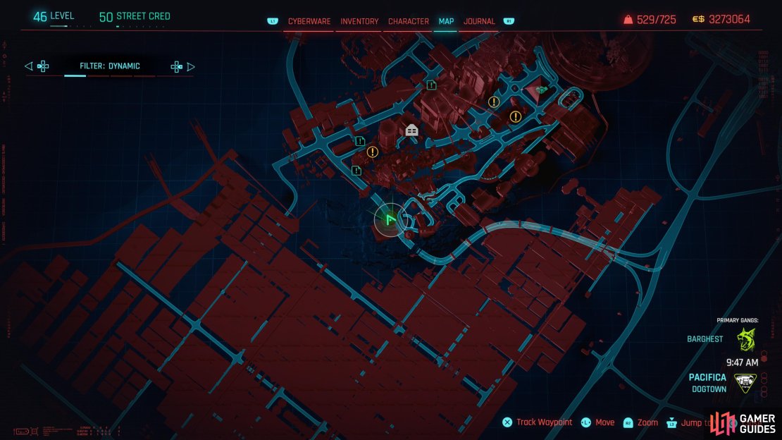 The location of the Cut-o-Matic X-Mod2 on the map.