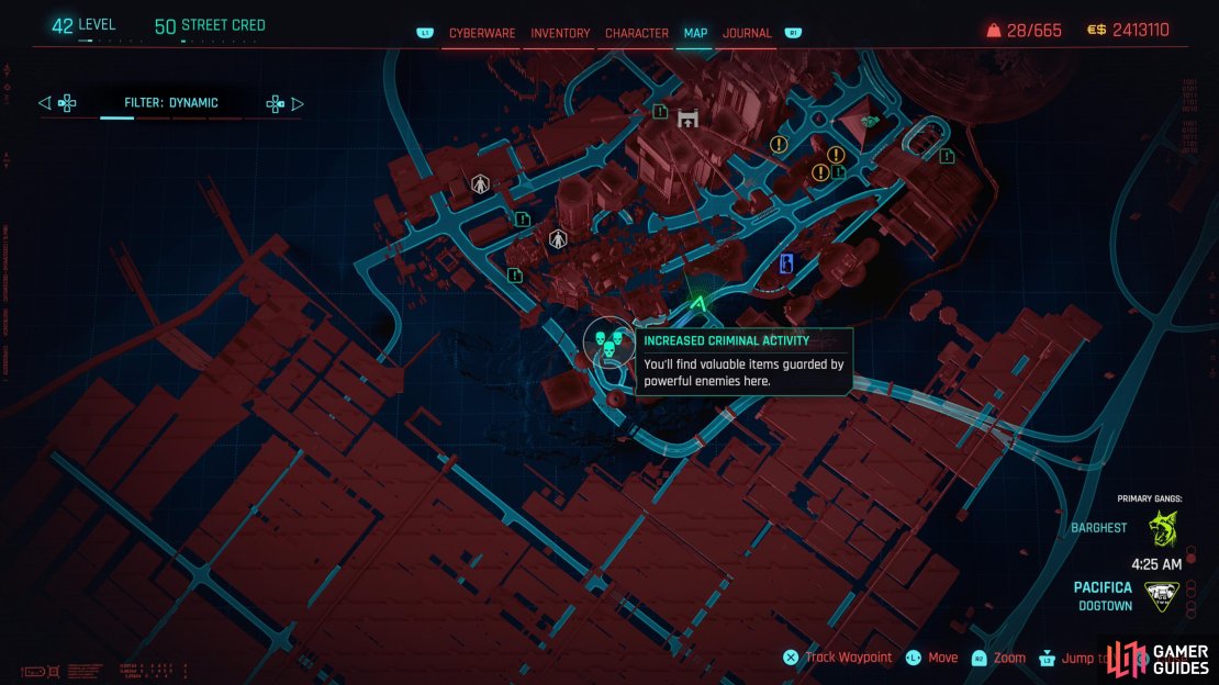 The location of the Increased Criminal Activity event where you can find Sparky.
