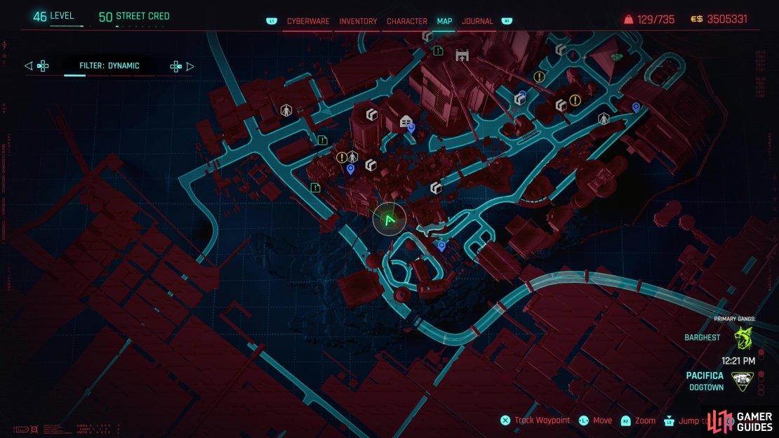 The location of the Umbra X-Mod2 on the map.