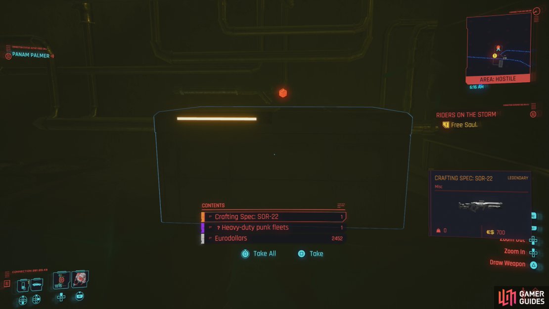 Loot the room where Saul is being kept to potentially score more legendary items.