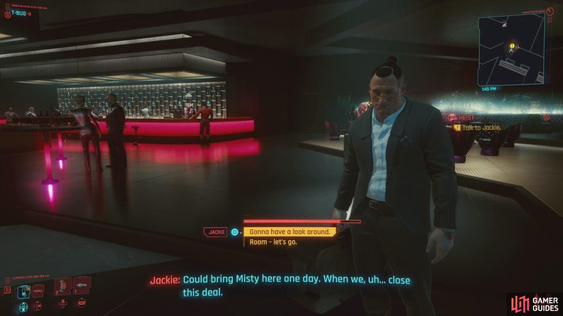 When you reach the bar, you can ditch Jackie and explore it.