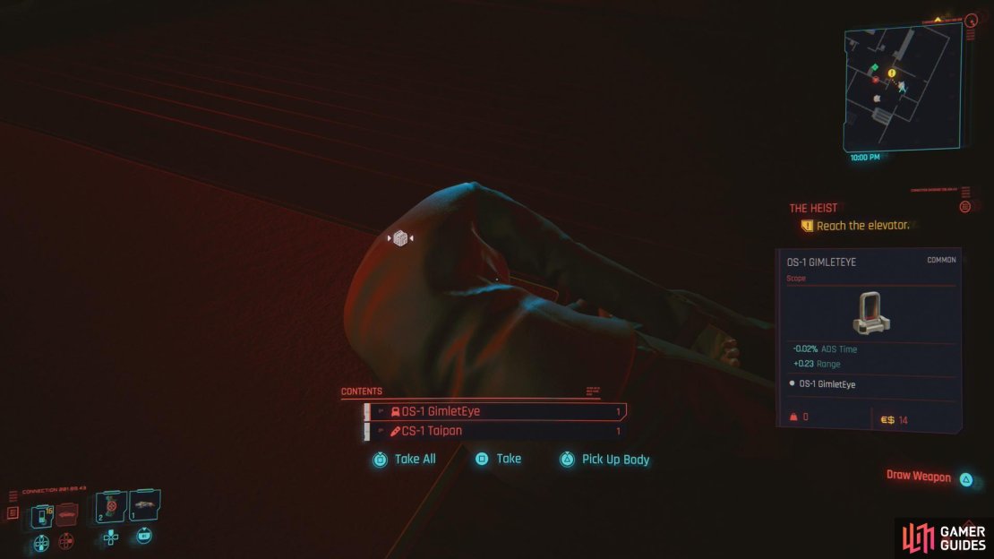 Stealthily eliminate the first two guards and they&rsquo;ll yield some weapon mods - including silencers.