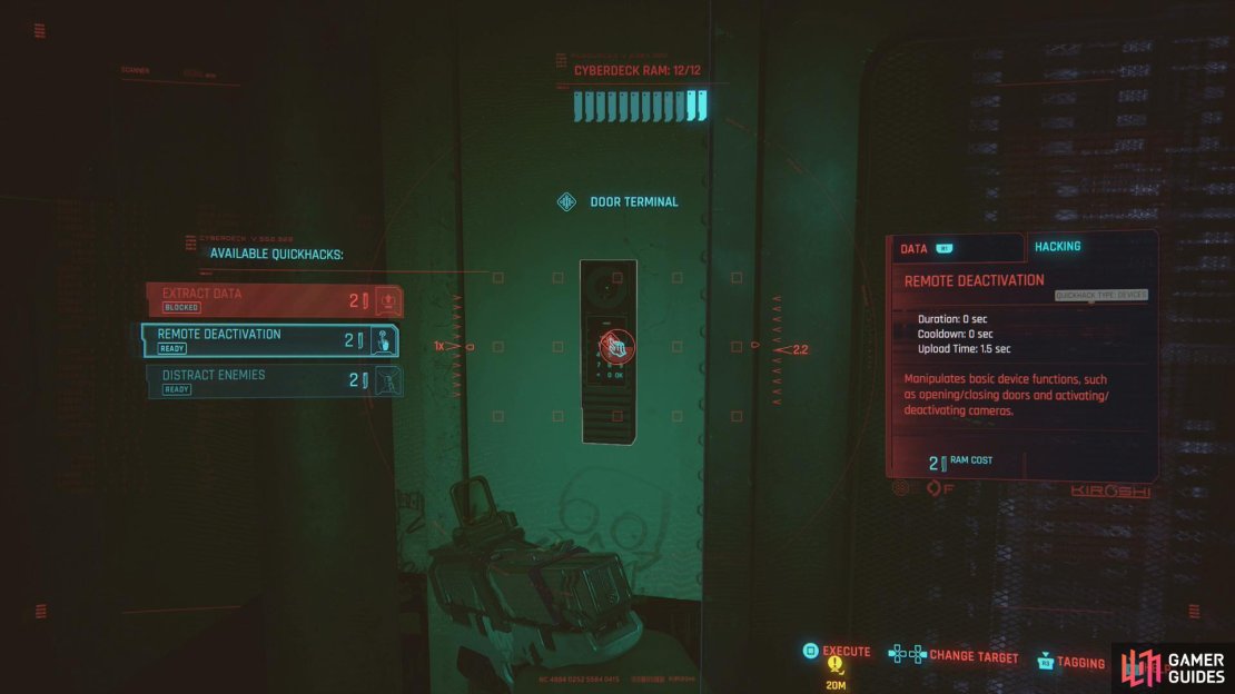 Open the door to Brick&rsquo;s prison by quickhacking the door terminal,