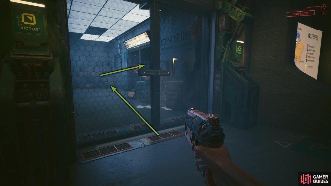 Head into the security room.