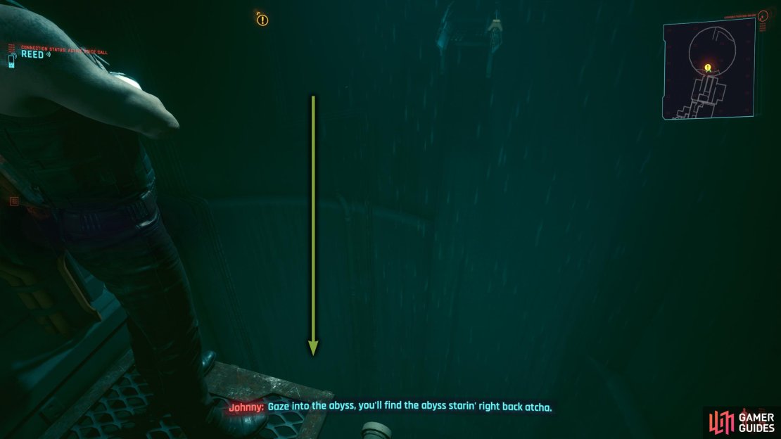 Drop into the shaft.
