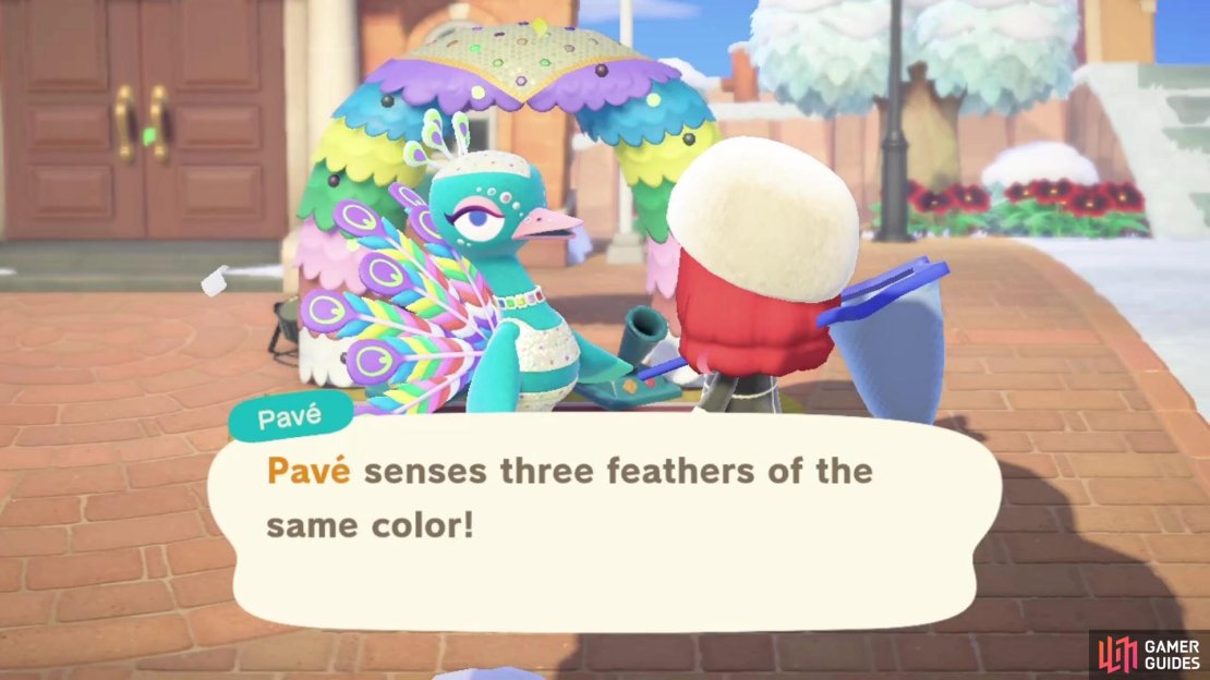 Find the colorful feathers and return them to Pav&eacute; for rewards!
