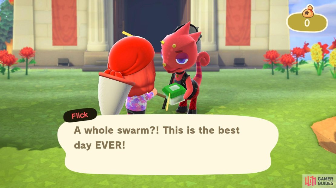 Don&rsquo;t forget to sell your bugs to Flick for extra bells!