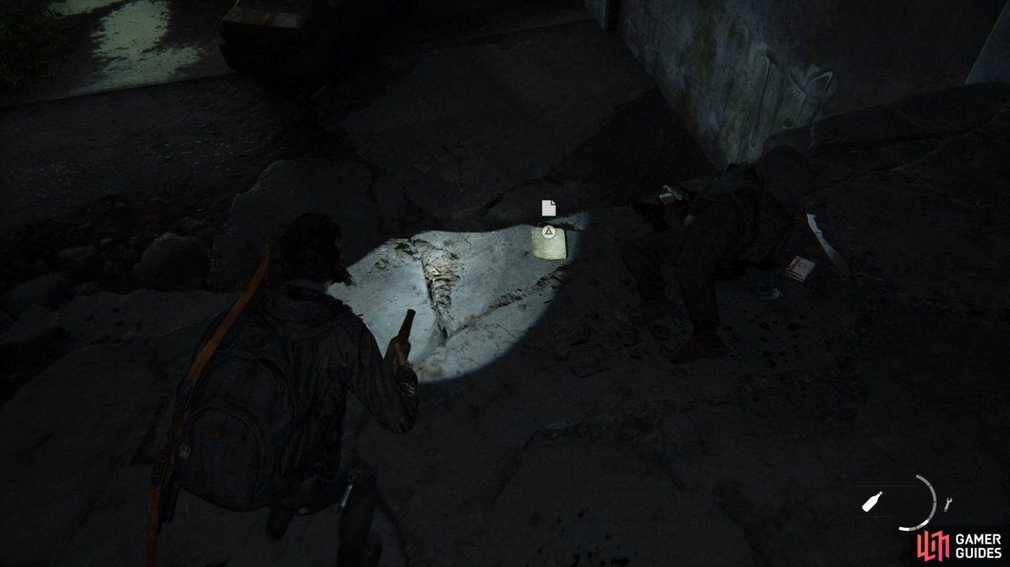 Head into the garage to the left of the water and you&rsquo;ll find an Artefact inside