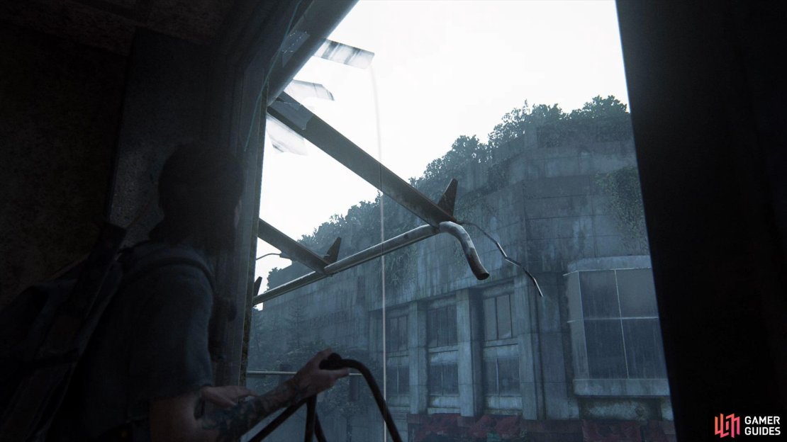 Use the rope to swing over to the room on the left