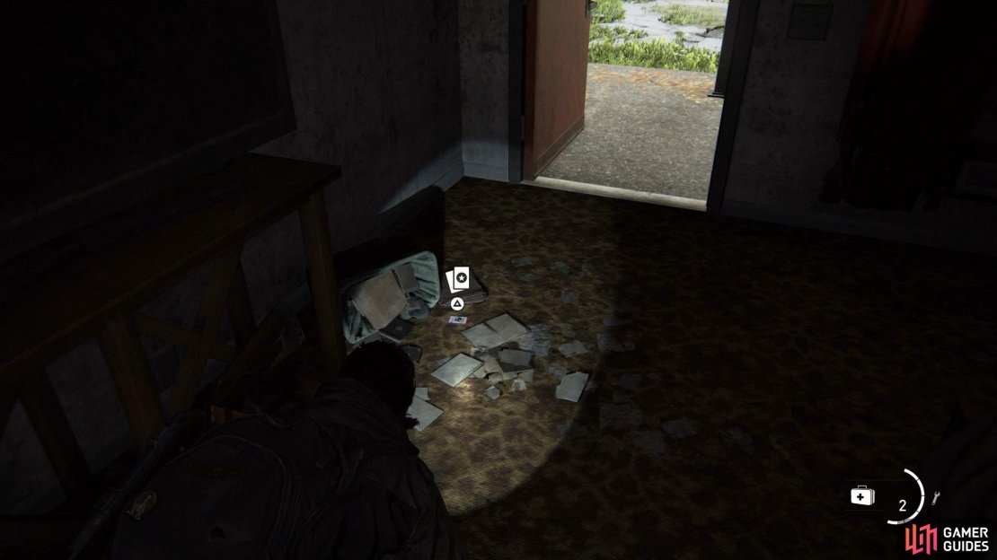Head into the open room at the Capitol Inn and go into the room on the left via the window to find a Trading Card on the floor