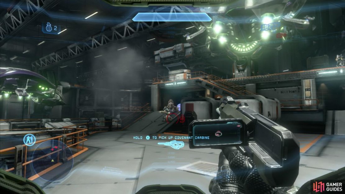 This nifty weapon is another welcome new addition to Halo 4&rsquo;s burgeoning arsenal. it fires projectiles on the first shot and then detonate when you pull the trigger again. The most awesome thing? The projectiles stick to stuff! Stick them to enemies or inside a doorway and watch the carnage ensue when you detonate.