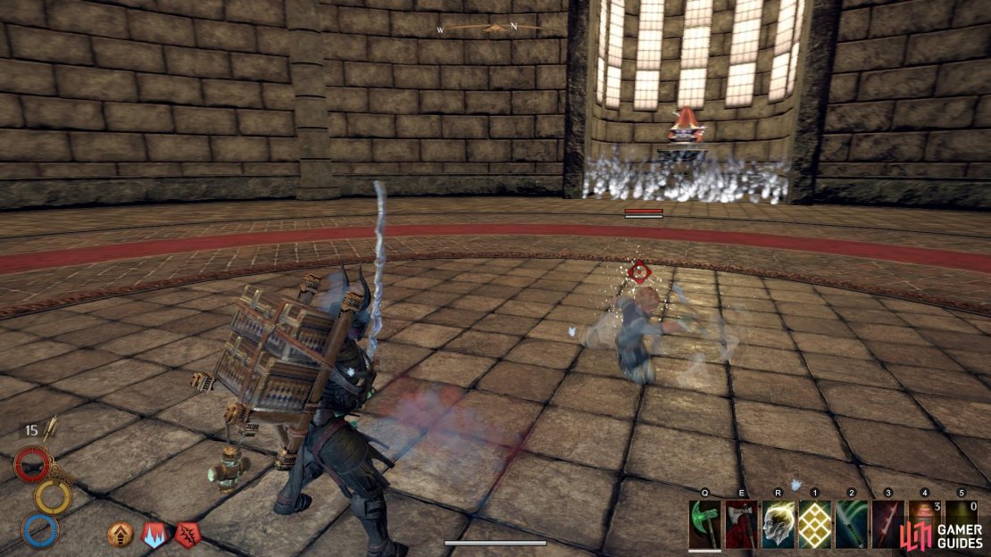Look out for this animation when Brand Squire curls up and assumes a squat position, signalling the incoming fire attack.