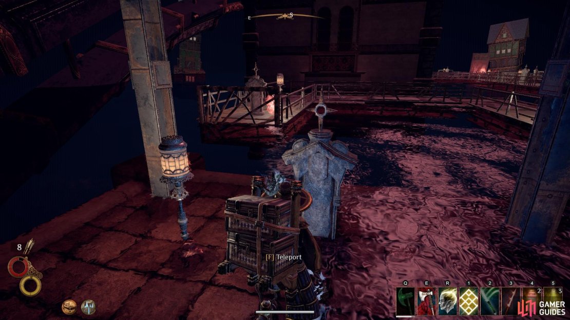 Use the gravestones in the order detailed above to teleport to the fireball.