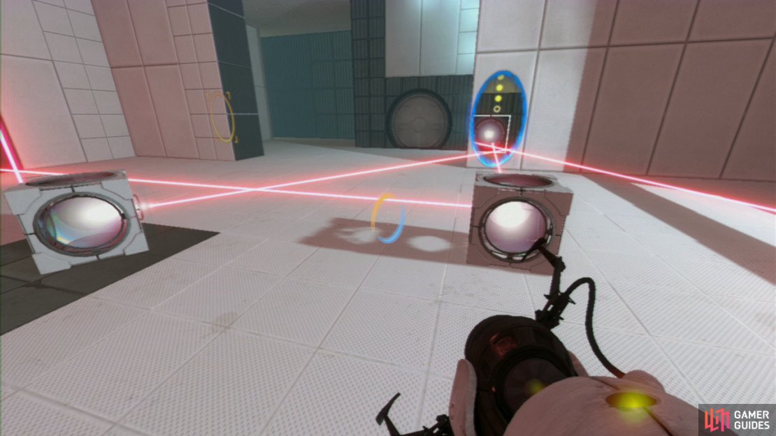 Position the Cube so it&rsquo;s directing the laser from the roof into the viewable receptor, and then place the second Cube directly in front of the last receptor (as above).