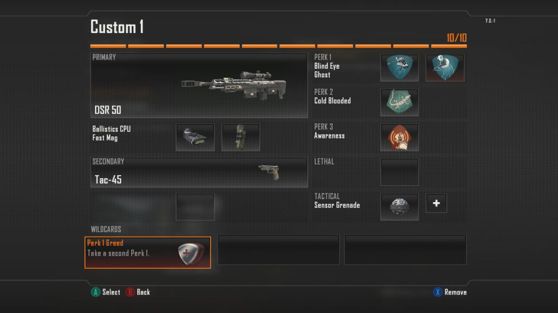 Short-Mid Range Primary Weapon > MSMC Primary Attachment > Long Barrel + Target Finder Secondary Weapon > Your Choice! Secondary Attachment > Your Choice! Lethal > Grenade OR Semtex Tactical > Flashbang  Perk 1 > Lightweight Perk 2 > Toughness Perk 3 > Extreme Conditioning Wildcard > None!  Note 1: The SMG listed is my favorite, but any one will do!  Note 2: This set up will give the SMG a slightly longer range, making it effective both up close and at a medium distance as well. he grenades and flashbangs will help you out if you get in a tight spot, whilst the perks ensure you move silently, run for longer and can take a hit or two without flinching.  Mid-Long Range Primary Weapon > M8A1 Primary Attachment > Laser Sight + (FMJ OR Extended Mag) + Target Finder Secondary Weapon > None! Secondary Attachment > None! Lethal > Semtex OR Grenade Tactical > Flashbang OR Smoke Grenade  Perk 1 > Blind Eye Perk 2 > Cold Blooded Perk 3 > Extreme Conditioning Wildcard > Primary Gunfighter  Note 1: The Assault Rifle listed is my favorite, but any one will do!  Note 2: This set up will give you a great assault rifle perfect for mid-long range engagements. The FMJ OR Extended Magattachments can be mixed up to either provide additional damage or ammo whilst the other attachments increase range and accuracy. The perks ensure you will be harder to detect and can sprint further without stopping.  Sniper time! Primary Weapon > DSR 50 Primary Attachment > Ballistics CPU + Fast Mag Secondary Weapon > Your Choice! Secondary Attachment > None. Lethal > Bouncing Betty OR Claymore Tactical > Your choice!  Perk 1 > Blind Eye + Ghost Perk 2 > Cold Blooded Perk 3 > Awareness Wildcard > Perk 1 Greed  Note: The sniper rifle listed is my favorite, but any one will do!  Note: This set up is great for sniping. The DSR-50 is perhaps the best of its class in the game and the fast mag and ballistic CPU attachments will help you with aiming whilst speeding up reloads. The perks ensure you will be harder to detect and can hear when enemy soldiers are approaching your position easier. The Claymore/Bouncing betty can be planted at the entrance to your vantage point to protect you from other players whilst you snipe away!