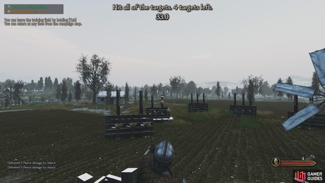 Example of appropriate aim when wielding javelins. Requires significant elevation gauge at as distance.