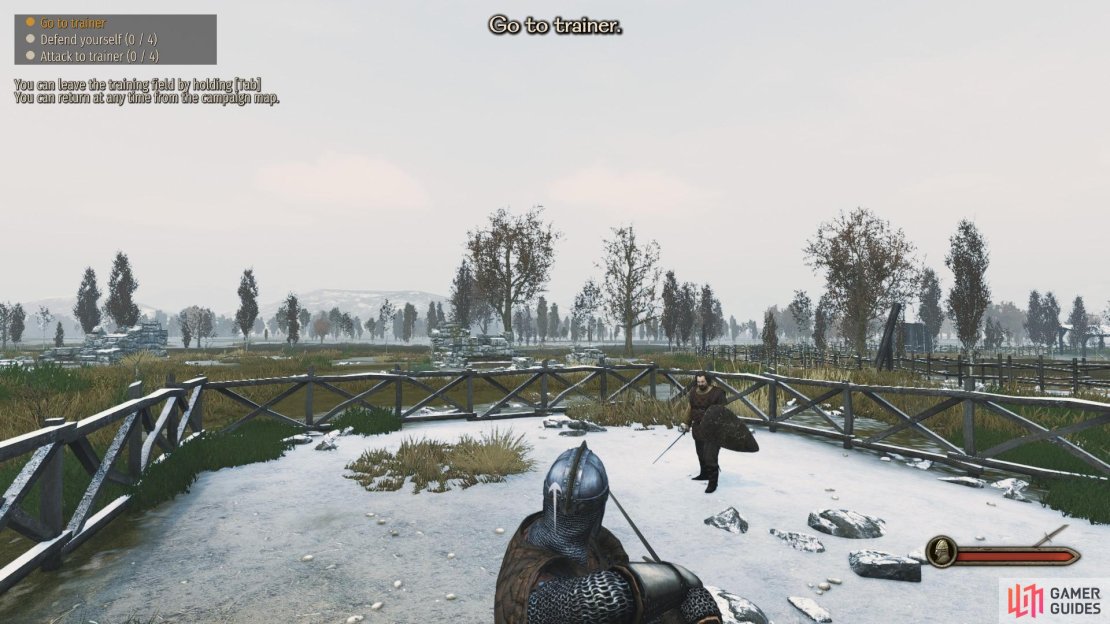 The windup of a stab attack, whereby you draw your weapon in as you aim your strike.