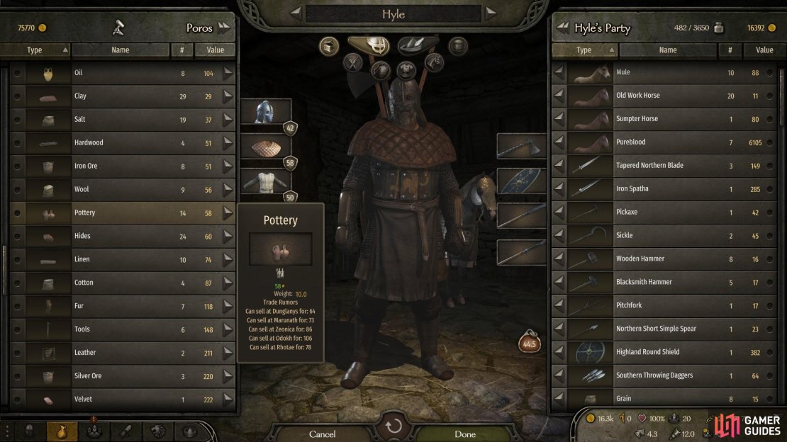 An example of an item being sold at a low price from a specific merchant, indicated by the price being coloured green.