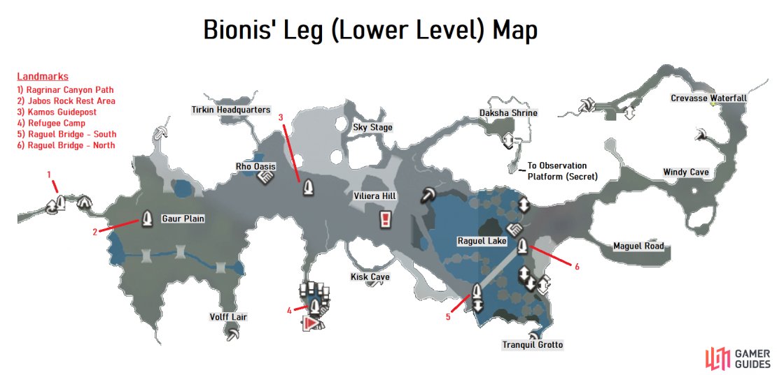 Lower Level Map for Bionis&rsquo; Leg