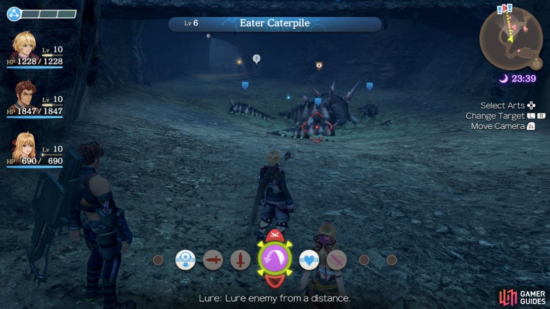Use Lure to take down the Eater Caterpiles on their own