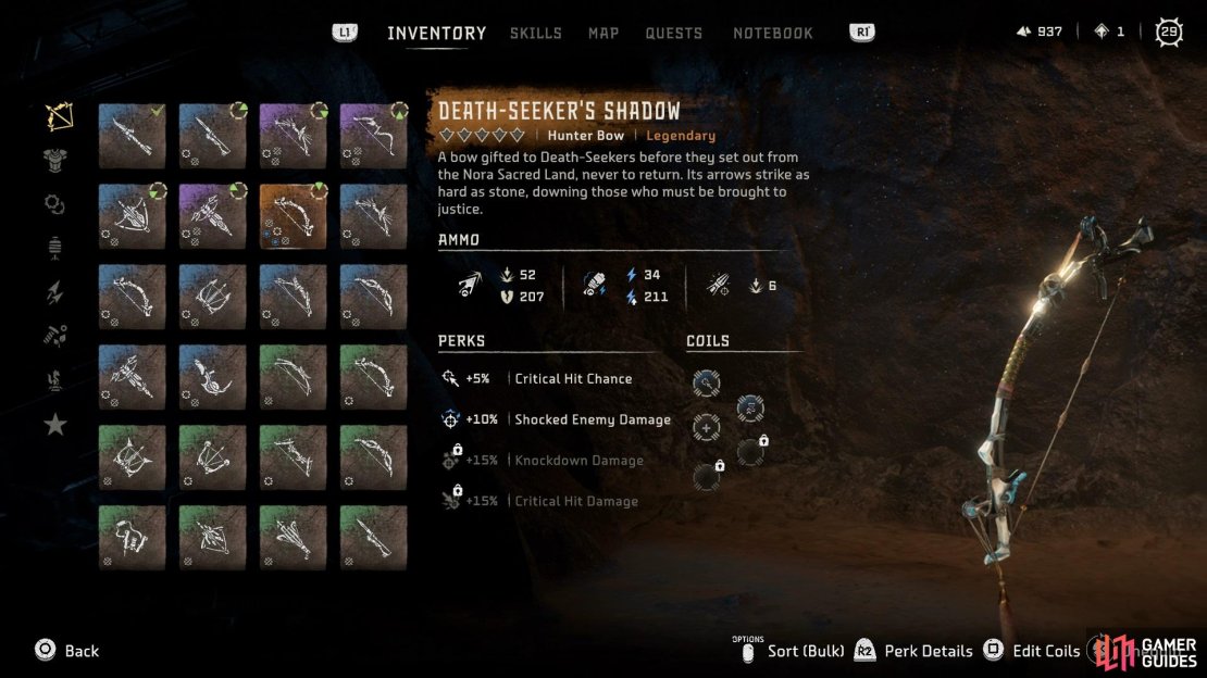 The Death-Seeker&rsquo;s Shadow is one of two legendary Hunter Bows