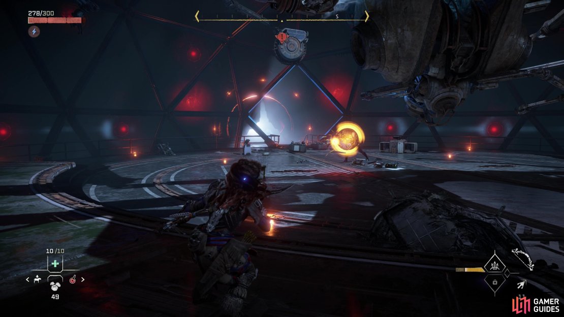 During the second phase of the battle, Erik will shoot out a variable number of energy pulses,