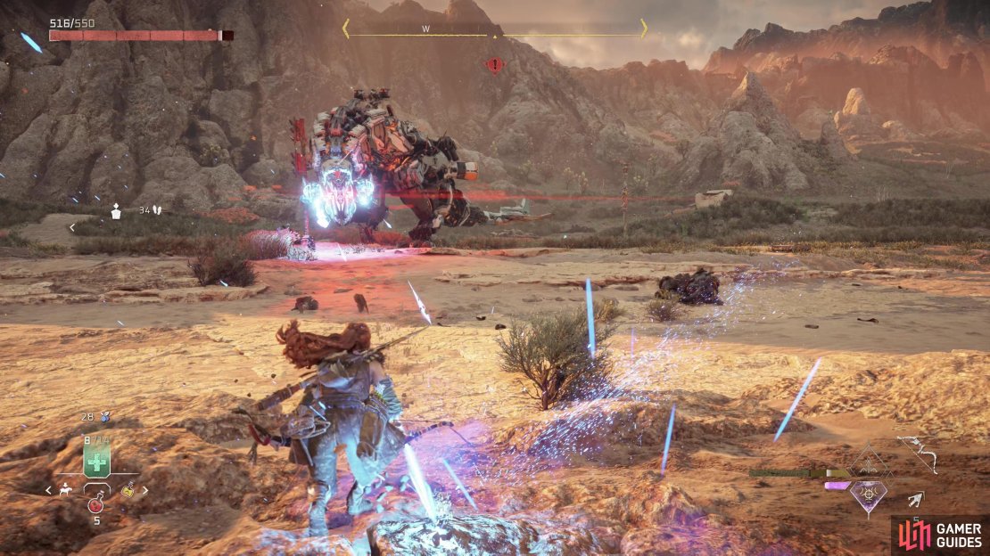 The Thunderjaw comes armed with two Rapidfire Cannons, which function much like Ravager Cannons.
