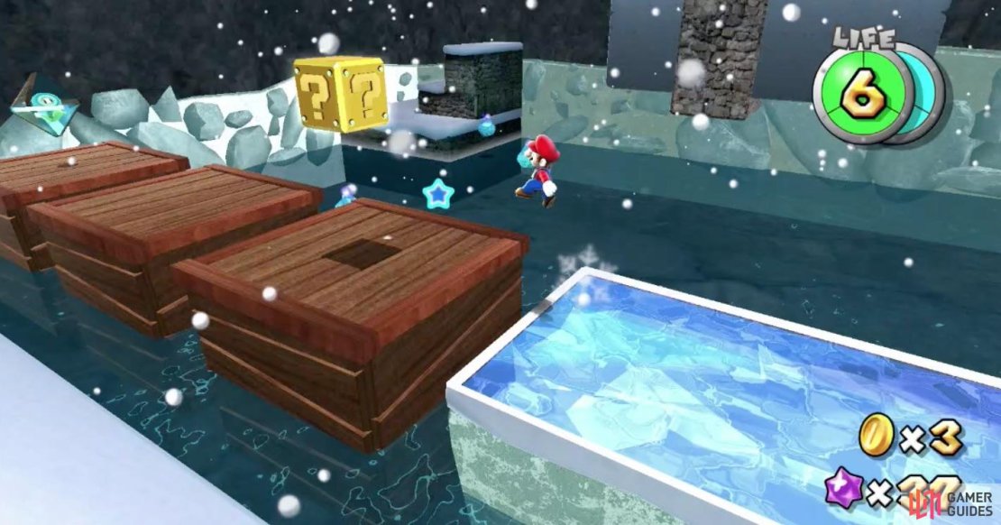 You will find an Ice Flower at the end of the wooden platforms but you will have to move quick due to its time limit