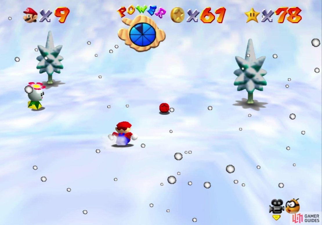 The first coin is found by the tree near the warp