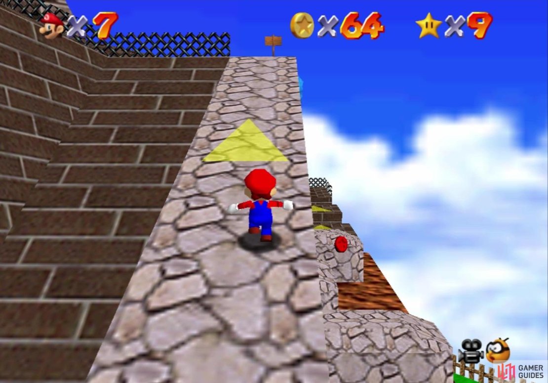 The first Red Coin is floating above a Moving Bar