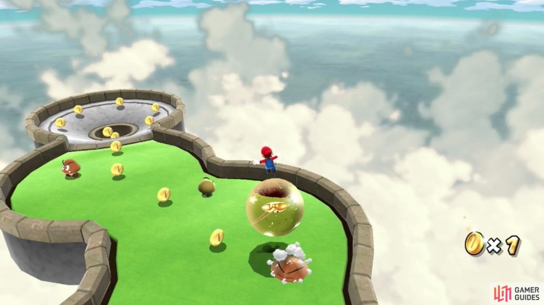 Goombas or Mini Goombas cant stop Mario when he&rsquo;s on the ball.