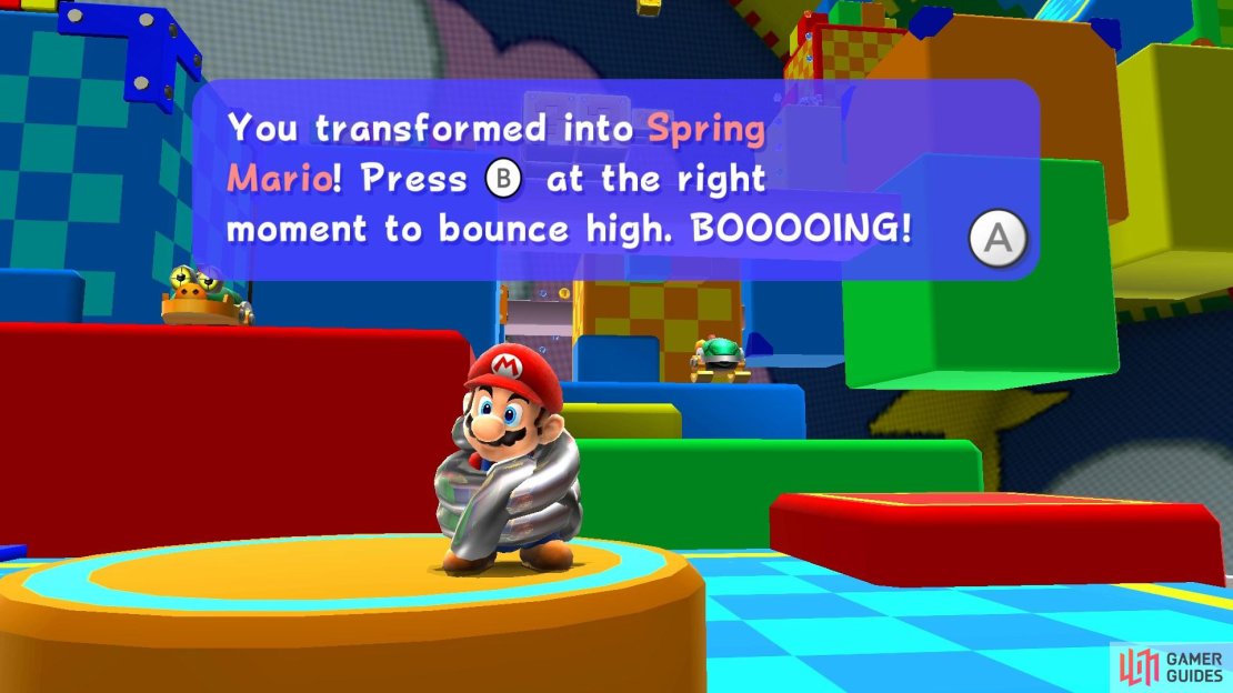 Spring Mario can jump really high but he&rsquo;s tricky to control.