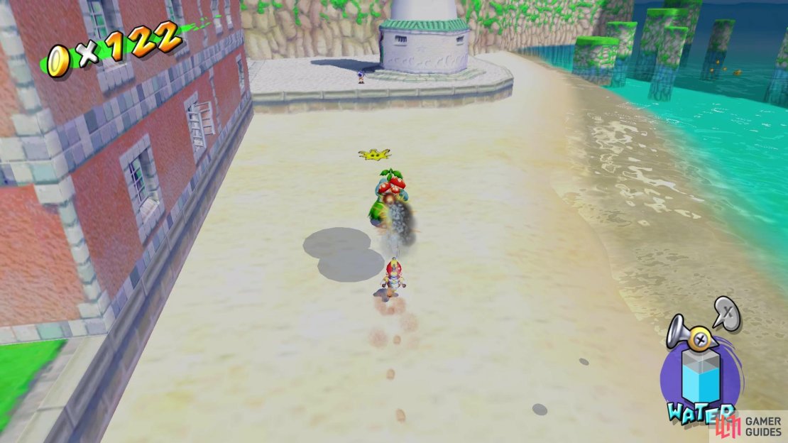Douse the flaming Pianta running around on the beach