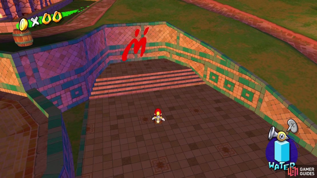 There will be some graffiti on the wall to the right of Blue Coin #10