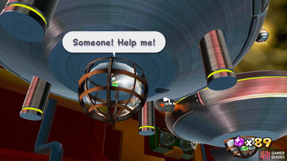 You&rsquo;ll need to free Luigi by crashing a Bullet Bill into his cage!