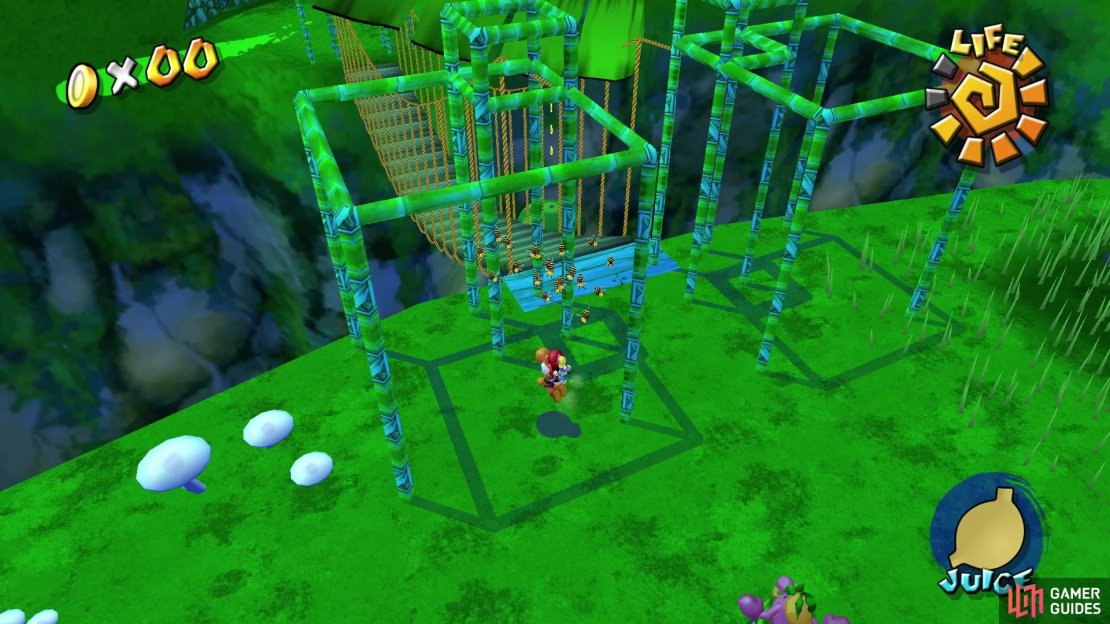 Use Yoshi to eat the bees from the beehive so you can grab Blue Coin #18.