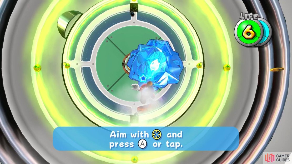 You&rsquo;ll need to use the cannons at least twice to completely break the crystal and free the Luma.