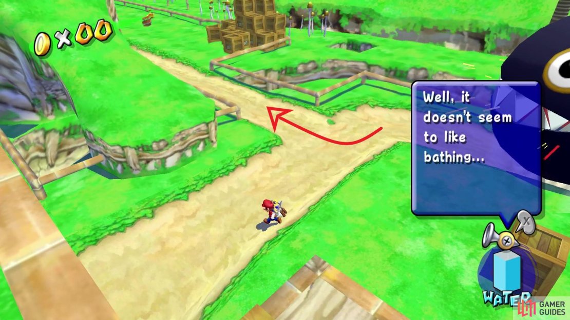 By standing in the path, you&rsquo;ll force the Chain Chomp to take the other route. 