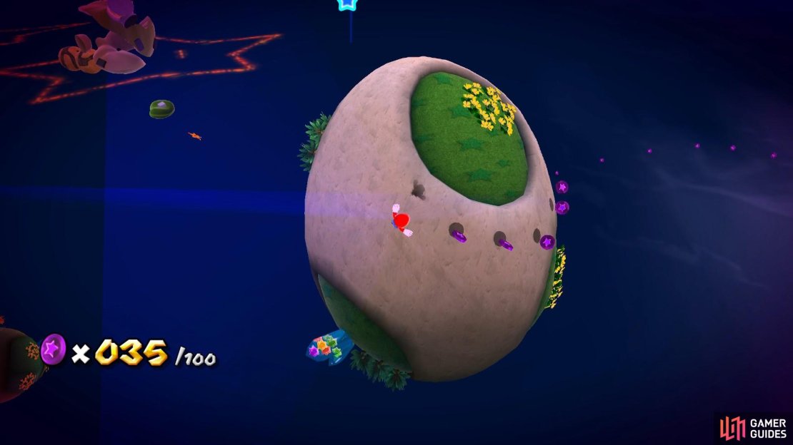 When you land on the egg planet, you&rsquo;ll need to follow the coin trail to another star launcher.