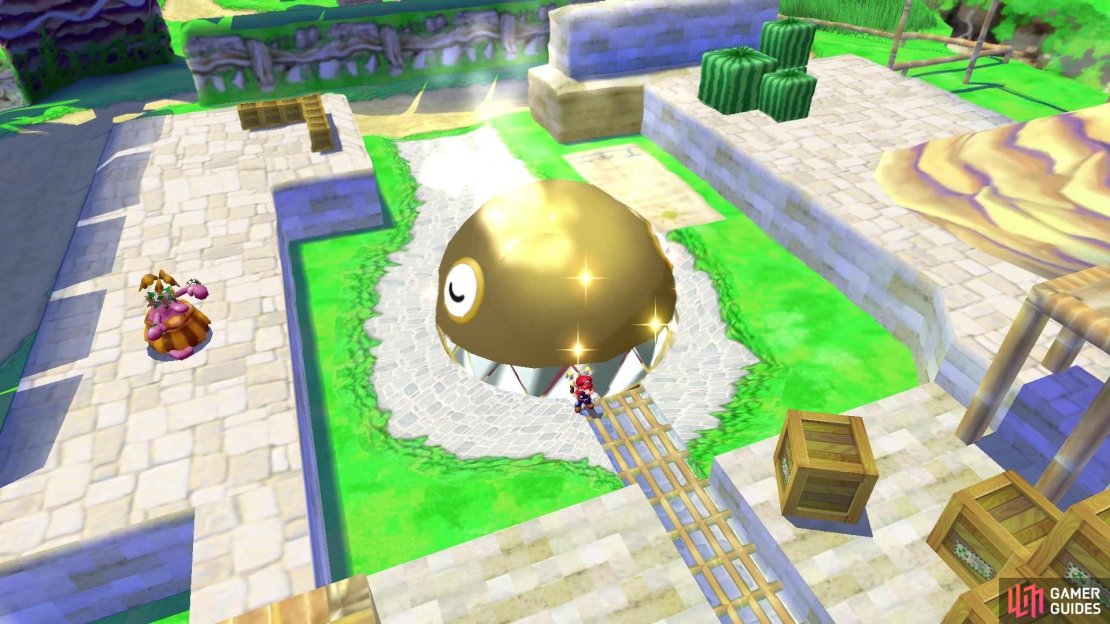 The Chain Chomp will be shiny and golden once he&rsquo;s had his bath!