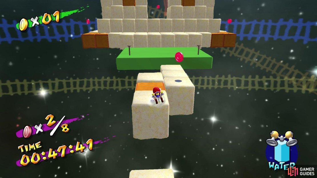 You&rsquo;ll need to collect the three coins along this path but also run quick enough so as not to fall!
