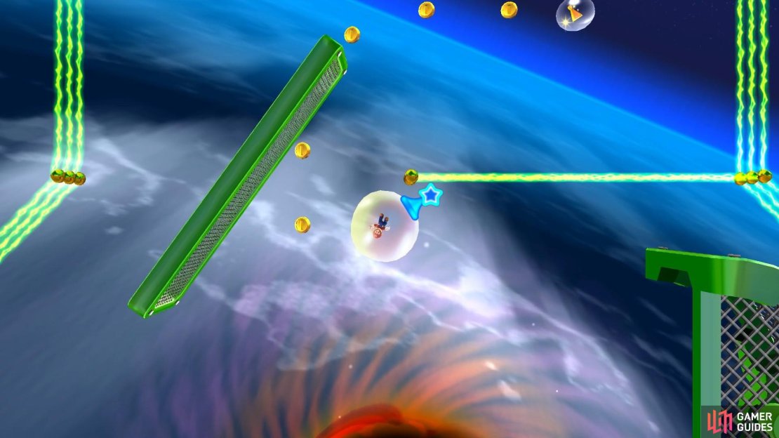 In this section, you&rsquo;ll need to navigate past a series of rotating obstacles.