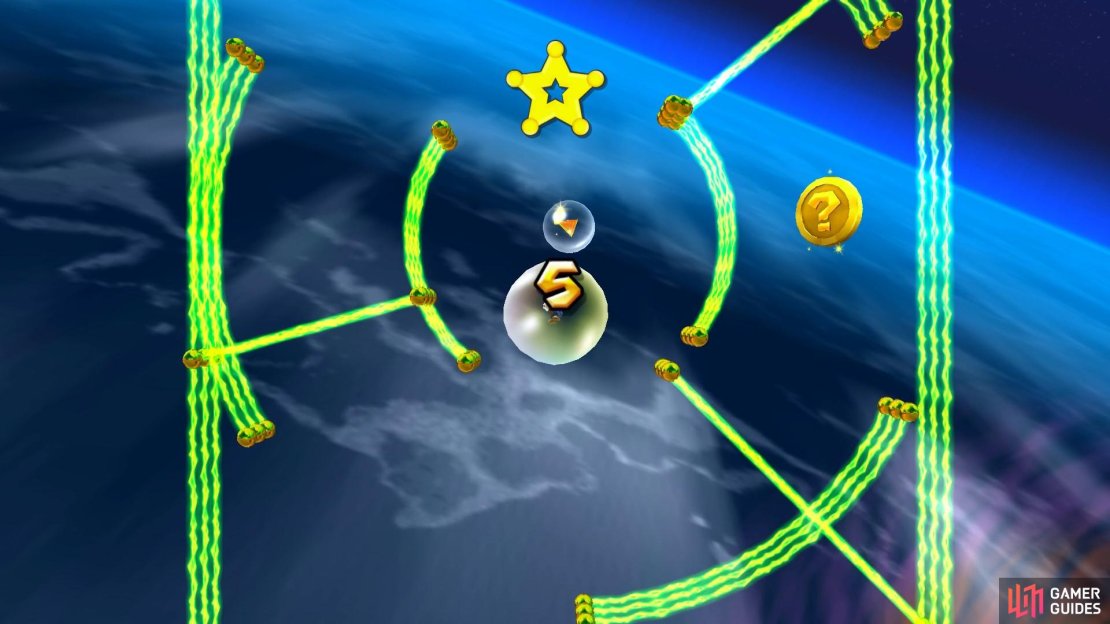 In the final warp pipe, you&rsquo;ll need to make your way past a series of rotating electrical rails.