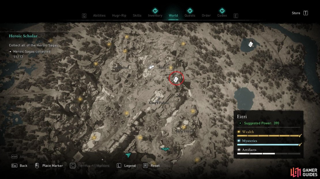 The location of the ruined building where the Alfheim Scheme (Torso) can be found.