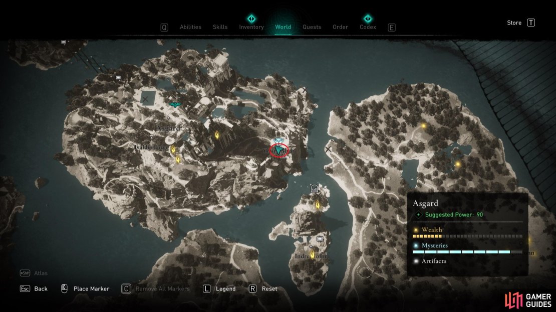 The location of the wealth in the cave beneath Ymir&rsquo;s Altar.